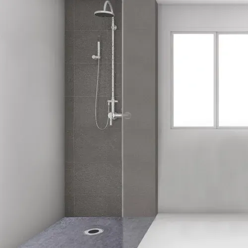 VEVOR Duschschwellen-Set, 48 x 72 Zoll wasserdichte Duschschwellenauflage mit 4 Zoll PVC-Mittelflansch, 4 Zoll Edelstahlgitter, 2 zuschneidbare Duschschwellen und Kelle, Duschwannen-Gefällestäbe passend für Badewanne – Bild 7