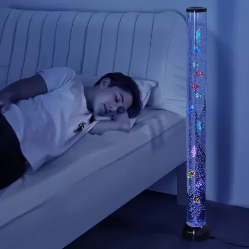 VEVOR Lavalampe mit 10 schwimmenden Fischen, 120 cm, Blasenlichtlampe, 16 Farbwechsel-Lichteffekte, Fernbedienung, Stimmungslicht, Aquarium Nachtlicht für Schlafzimmer, Wohnzimmer, Heimdekoration – Bild 7