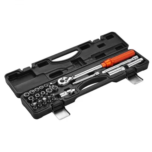 VEVOR Klick-Drehmomentschlüssel, 3/8 Zoll Antrieb 5-60 N.m, Zweiwege-Drehmomentschlüssel mit Stecknüssen & Verlängerung & Bohrer, 72 Zähne ±3 % hohe Präzision legierter Stahl für Autoreparatur – Bild 10