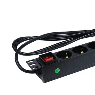 ALLNET 19″zbh. Steckdosenleiste, 9xDosen(CEE7)->Stecker(CEE7), Schalter, Schwarz, Synergy 21 ALLNET 19″zbh. Steckdosenleiste, 9xDosen(CEE7)->Stecker(CEE7), Schalter, Schwarz, Synergy 21