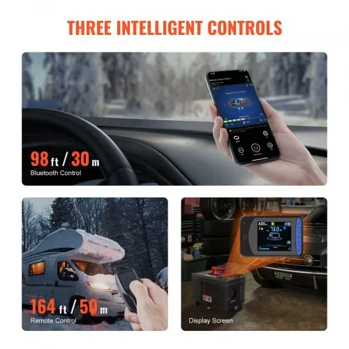 VEVOR 5-8KW Dieselheizung 12 V /24 V All in One Diesel-Luftheizung, mit Bluetooth App Steuerung & Fernbedienung& Anzeigebildschirm & CO-Alarm, schnell aufheizende tragbare Dieselheizung für Fahrzeuge – Bild 5