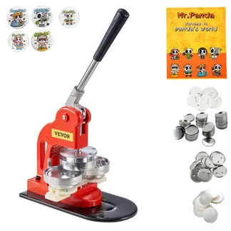 VEVOR Buttonmaschine Knopfmachermaschine, 7,62cm Badge Punch Press Set, Kinder DIY Geschenke Pin Maker, Button Herstellung Zubehör mit 500 Stk. Button Ersatzteile & Kreisschneider & Zauberbuch VEVOR Buttonmaschine Knopfmachermaschine, 7,62cm Badge Punch Press Set, Kinder DIY Geschenke Pin Maker, Button Herstellung Zubehör mit 500 Stk. Button Ersatzteile & Kreisschneider & Zauberbuch