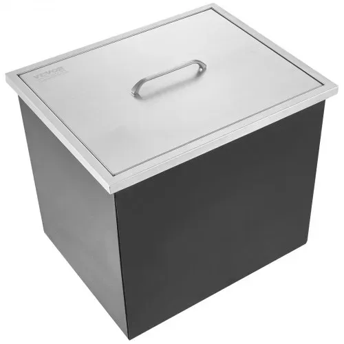VEVOR Drop-in-Eisbox, 30,25 L Edelstahl-Eiskühler, 508 x 355 x 308 mm Kommerzieller Eisbehälter mit Abdeckung, Eingebaute Eisspeichertruhe, Abflussrohr und Ablassstopfen im Lieferumfang Enthalten – Bild 9