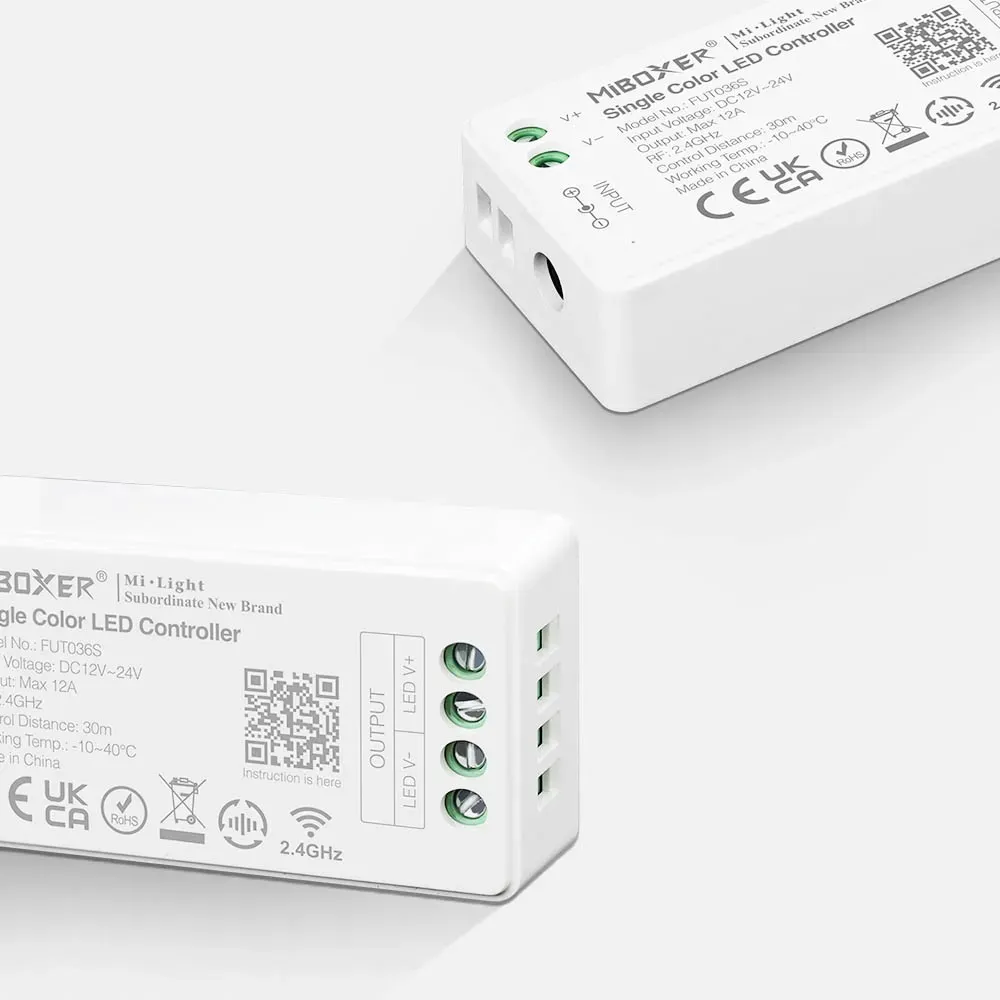 MiBoxer FUT036S LED Controller S-Serie Single color 2.4G dimm DC12/24V MiBoxer FUT036S LED Controller S-Serie Single color 2.4G dimm DC12/24V