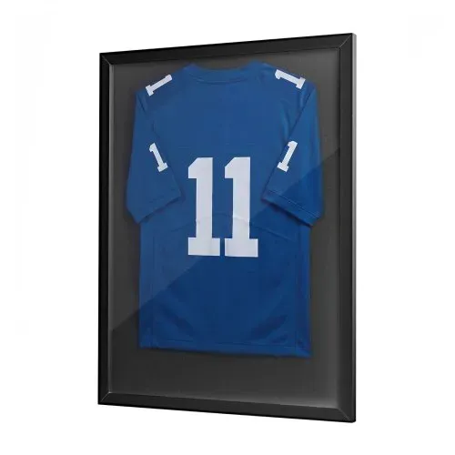 VEVOR Trikotrahmen 70 x 90 cm, Holz-Trikot-Bildrahmen mit PC-Platte und 98 % UV-Schutz, Objektrahmen mit Aufhänger, Trikotvitrine für Baseball-, Basketball-, Football- und Hockeytrikots, Schwarz – Bild 8