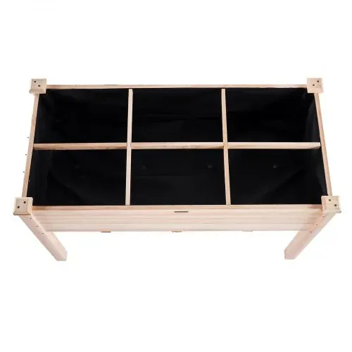 VEVOR Hochbeet Holz Pflanzkübel mit Ablage Blumenkasten 100kg Tragfähigkeit Garten Pflanzkasten Terrassen Gemüsebeet Gartenbeet Pflanzbeet 120x58x76cm ideal für den Anbau von Gemüse Obst Kräutern – Bild 10