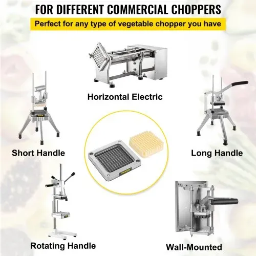 VEVOR Kartoffelschneider Pommes Frites Schneider Ersatz-Häckslermesser 6,4 mm, 3 x Ersatz-Häckslermesser & 6 x Zusätzliche Klingen Pommes Schneider Zubehör – Bild 5
