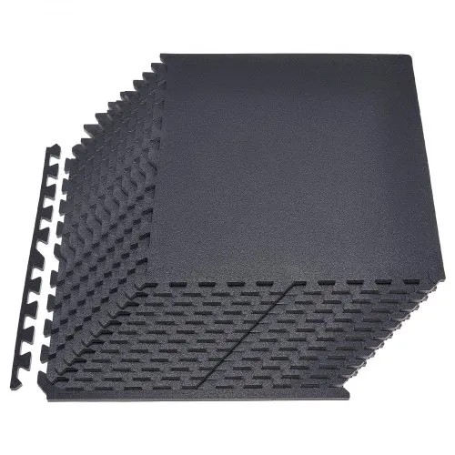 VEVOR 24 x Puzzlematte Bodenschutzmatte 610 x 610 x 14 mm, Hochdichte EVA-Schaumstoffmatte, Ineinandergreifende Fitnessmatte Gymnastikmatte Sportmatte, Trainingsmatte Zuhause Fittnessstudio Schwarz VEVOR 24 x Puzzlematte Bodenschutzmatte 610 x 610 x 14 mm, Hochdichte EVA-Schaumstoffmatte, Ineinandergreifende Fitnessmatte Gymnastikmatte Sportmatte, Trainingsmatte Zuhause Fittnessstudio Schwarz