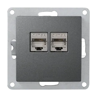 Netzwerk-Dose McPower “Flair“ CAT6A, UP, anthrazit, vollgeschirmt Netzwerk-Dose McPower “Flair“ CAT6A, UP, anthrazit, vollgeschirmt