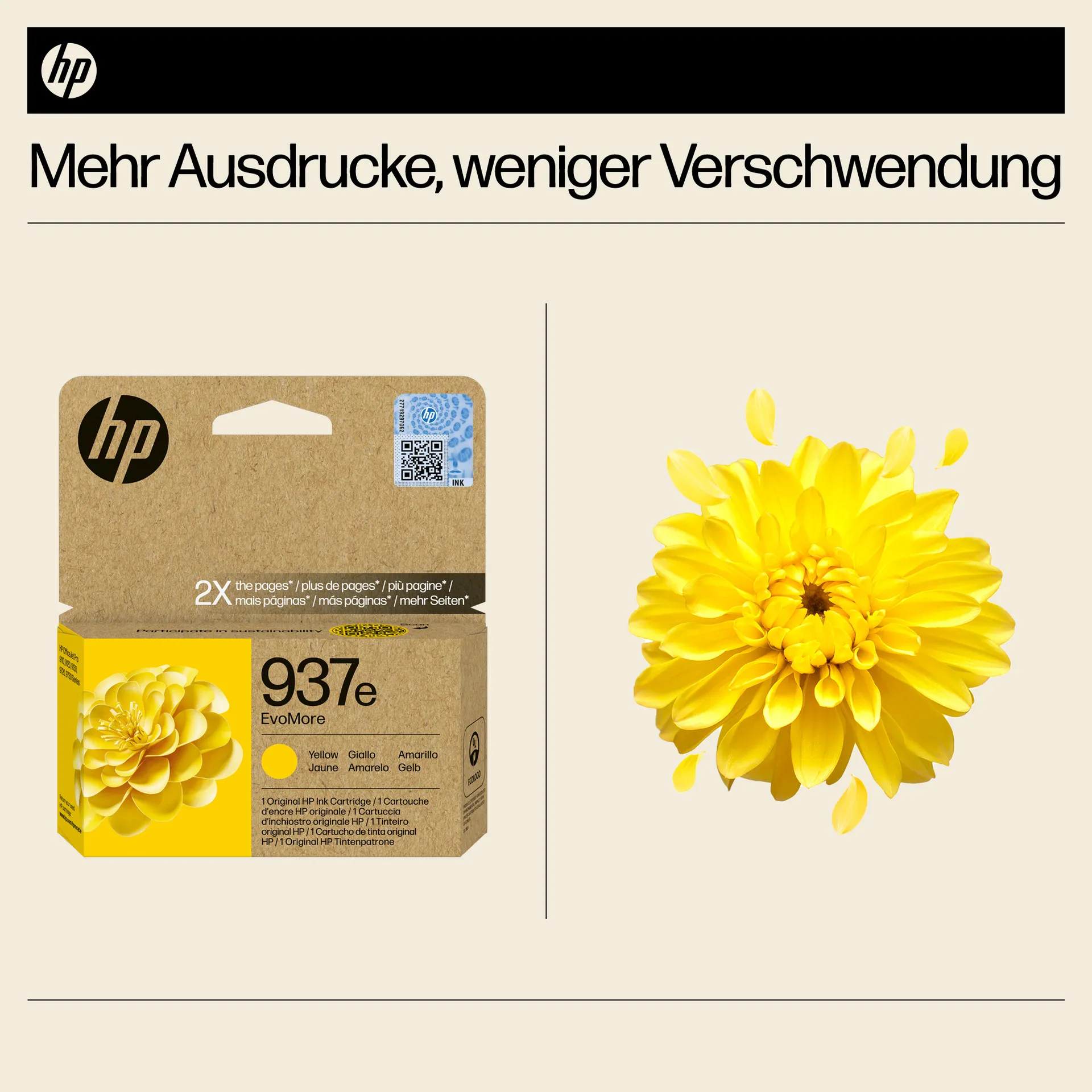 HP 937e EvoMore Gelb Original Druckerpatrone – Bild 5
