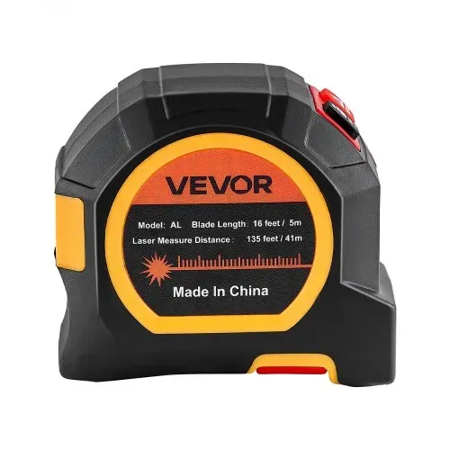 VEVOR 2-in-1-Laser-Maßband, 41 m wiederaufladbares Laser-Messwerkzeug & 4,8 m Bandmaß mit Magnet, Rollmaßband 4 Modi – Länge, Fläche, Volumen, kontinuierlich, ft/in/m/ft+in-Einheit – Bild 10