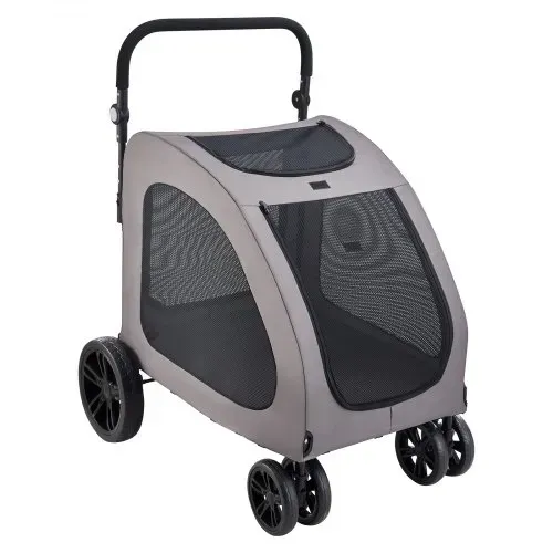 VEVOR Hundebuggy 79x91x113 cm, Hundewagen 4 Räder mit Bremsen, Hundetrolley, Hundetrolley bis 73 kg Tragkraft, atmungsaktive Netzfenster, einstellbare Höhe, 600D Oxford-Gewebe, für Hunde, Haustiere – Bild 8