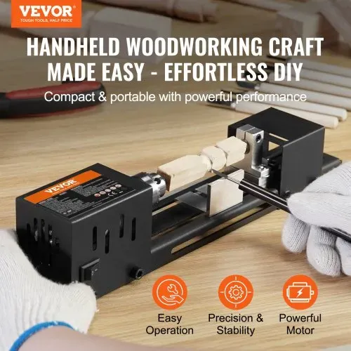 VEVOR Mini Drehbank 96W Drechselbank Max. Drehdurchmesser 70mm Drechselmaschine Spindeldrehzahl 4250–8500U/min Kopierdrechselbank mit 7-Gang-Einstellung Drehbank mit komplettem Zubehör VEVOR Mini Drehbank 96W Drechselbank Max. Drehdurchmesser 70mm Drechselmaschine Spindeldrehzahl 4250–8500U/min Kopierdrechselbank mit 7-Gang-Einstellung Drehbank mit komplettem Zubehör