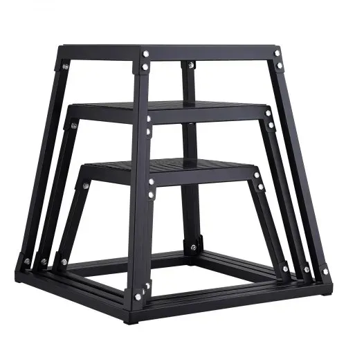 VEVOR 3-teilige Plyometrische Sprungboxen, 305/458/609 mm Plyometric Box Schwarz, Rutschfestes Fitness-Übungs-Step-Up-Box-Set für Heim-Fitness-Training, Konditions-Krafttraining, Jump Training Tragbar – Bild 9