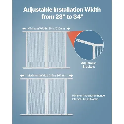 VEVOR Fliegengitter für Wohnmobil-Türen (660,4 x 609,6 mm) Türgitter, verstärktes & atmungsaktives Schutznetz aus Aluminiumlegierung für Haustieren weiß – Bild 4