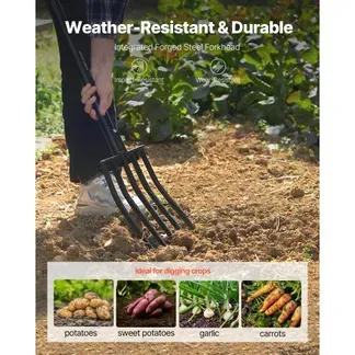 VEVOR Dunggabel, 5-Zinken-Gartenheugabel mit Mistgabel, 1050 mm Heugabel, Mistforke mit Y-Griff, Spatengabel aus geschmiedetem Stahl für Heu, Kartoffelkompostierung, Umpflanzen, Belüftung VEVOR Dunggabel, 5-Zinken-Gartenheugabel mit Mistgabel, 1050 mm Heugabel, Mistforke mit Y-Griff, Spatengabel aus geschmiedetem Stahl für Heu, Kartoffelkompostierung, Umpflanzen, Belüftung