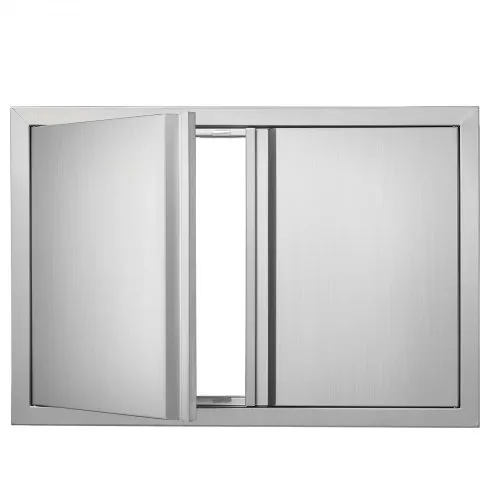 VEVOR Grill-Zugangstür, 774 x 532 mm, Doppelte Außenküchentür, Flächenbündig Montierte Edelstahltür, Vertikale Wandtür mit Versenkbaren Griffen, für Grillinsel, Grillstation, Außenschrank VEVOR Grill-Zugangstür, 774 x 532 mm, Doppelte Außenküchentür, Flächenbündig Montierte Edelstahltür, Vertikale Wandtür mit Versenkbaren Griffen, für Grillinsel, Grillstation, Außenschrank