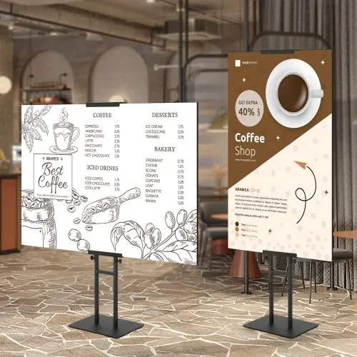 VEVOR Posterständer, höhenverstellbar bis zu 190,5 cm, doppelseitiger, robuster Sockel-Schilderhalter, bodenstehender Schilderhalter, Bannerständer mit stoßdämpfender Basis zur Präsentation, für Tafel – Bild 7
