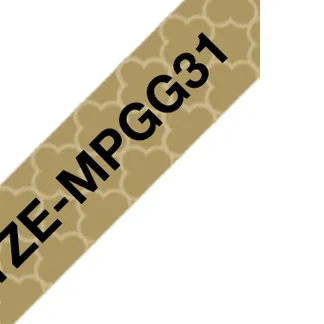 Brother TZE-MPGG31 Etiketten erstellendes Band Schwarz auf gold Brother TZE-MPGG31 Etiketten erstellendes Band Schwarz auf gold