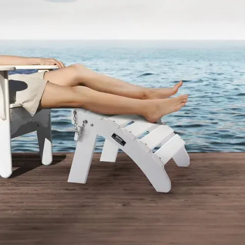 VEVOR Fußstütze für Adirondack-Stühle, 450x500x350 mm, klappbarer Adirondack-Ottomane aus HDPE-Kunststoff, Gartenstuhl weit verbreitet für Außenbereich, Veranda, Pool, Rasen, Hinterhof, weiß – Bild 7