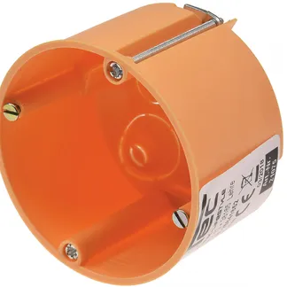 UP Hohlwanddose Ø 68 x 47mm inkl. Geräteschrauben, orange UP Hohlwanddose Ø 68 x 47mm inkl. Geräteschrauben, orange