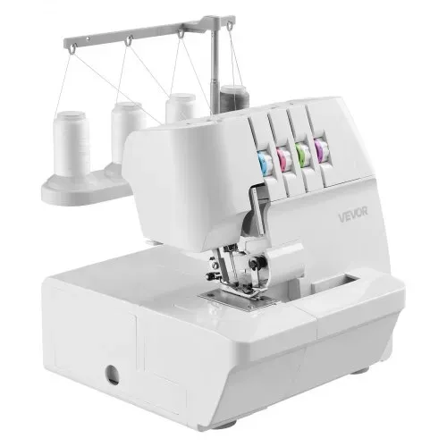 VEVOR Overlock-Nähmaschine, 1250 Stiche pro Minute, 2-3-4-Faden-fähig, einstellbarer Differentialtransport (0,7-2), mit Freiarm und LED-Beleuchtung, Nähmaschine für verschiedene Stoffe, Weiß – Bild 10