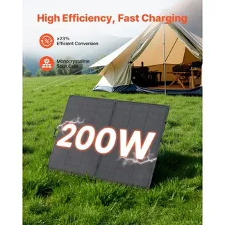 VEVOR Faltbares Solarpanel 200 W, Tragbares Monokristallines Solarmodul mit 30A PWM-Regler, MC4-Ausgang & Rahmen, 23% Hocheffizienz, IP67 Wasserdicht für Camping, Wandern & Wohnmobilreisen VEVOR Faltbares Solarpanel 200 W, Tragbares Monokristallines Solarmodul mit 30A PWM-Regler, MC4-Ausgang & Rahmen, 23% Hocheffizienz, IP67 Wasserdicht für Camping, Wandern & Wohnmobilreisen