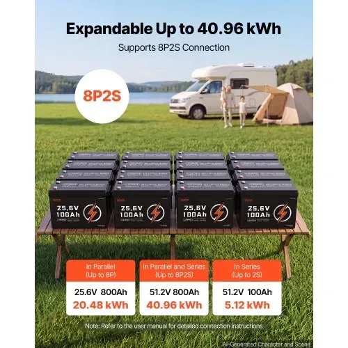 VEVOR LiFePO4 Batterie 24 V 100 Ah 100 A Lithiumbatterie für Elektromotoren Wohnmobile Campingwagen Solaranlagen und Elektromotoren, mit Niedertemperaturschutz Tragbarem Design und Leichtbauweise – Bild 6