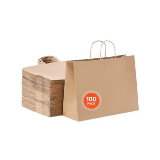 VEVOR Kraftpapiertüten, 100er-Pack, Geschenktüten mit Henkel, 406x152x308 mm, große wiederverwendbare Papiertragetaschen, Einkaufstaschen, für Geburtstage, Hochzeiten, Einkäufe, Geschenke, braun VEVOR Kraftpapiertüten, 100er-Pack, Geschenktüten mit Henkel, 406x152x308 mm, große wiederverwendbare Papiertragetaschen, Einkaufstaschen, für Geburtstage, Hochzeiten, Einkäufe, Geschenke, braun