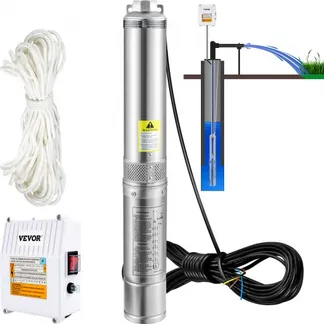 VEVOR 101,6 mm Tiefbrunnenpumpe 370 W Brunnenpumpe 110 L/min Tauchpumpe max Förderhöhe 44m Rohrpumpe 230 V 50 Hz Sandpumpe Edelstahl Wasserpumpe 0-40°C Pumpe VEVOR 101,6 mm Tiefbrunnenpumpe 370 W Brunnenpumpe 110 L/min Tauchpumpe max Förderhöhe 44m Rohrpumpe 230 V 50 Hz Sandpumpe Edelstahl Wasserpumpe 0-40°C Pumpe