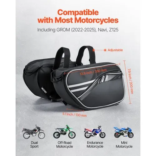 VEVOR Motorrad-Satteltasche, 15 L x 2 große Kapazität, Seitensatteltasche mit wasserfester Regenhülle & Gurten, kompatibel mit den meisten Motorrädern, Gepäckaufbewahrungstasche Motorradgepäck VEVOR Motorrad-Satteltasche, 15 L x 2 große Kapazität, Seitensatteltasche mit wasserfester Regenhülle & Gurten, kompatibel mit den meisten Motorrädern, Gepäckaufbewahrungstasche Motorradgepäck