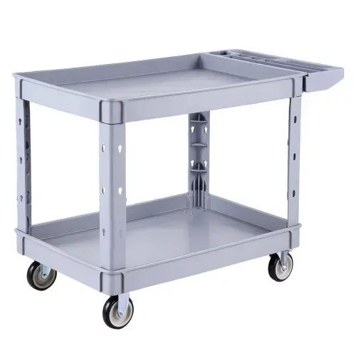 VEVOR Servicewagen Werkstattwagen Werkzeugwagen aus PP 1140x610x840 mm Grau, Rollwagen mit 250kg Tragkraft, Inkl. 2 Ebene 4 Rolle & Handgriff mit Ablagefach, Allzweckwagen für Garage Lager Werkstatt – Bild 8