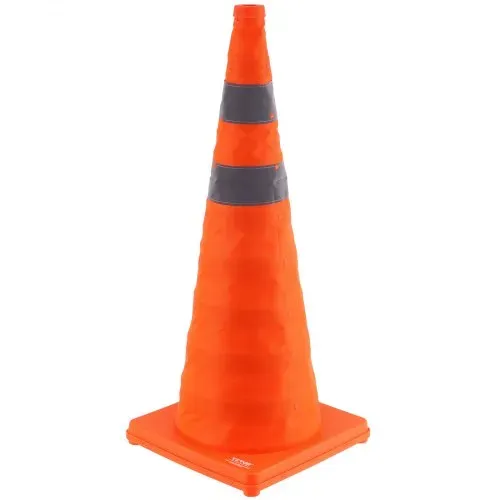 VEVOR Sicherheitskegel Verkehrshütchen, 4 Stk. Zusammenklappbare Verkehrskegel, Baukegel mit Reflektierenden Kragen, Warnkegel mit Aufbewahrungstasche, Geeignet für Verkehrskontrolle, Parkplätze – Bild 8