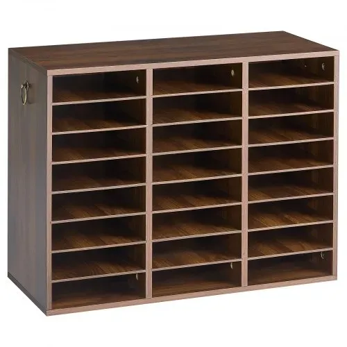 VEVOR Dokumentenablage Holz Schreibtisch Organizer mit 24 Fächern Braun, Ablagefach für Standard-A4-Dokumente Akten & Papiere, mit Verstellbaren Einlegböden für Büro, Zuhause & Klassenzimmer, MDF – Bild 10