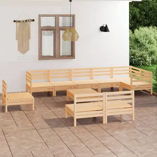 vidaXL 10-tlg. Garten-Lounge-Set Massivholz Kiefer vidaXL 10-tlg. Garten-Lounge-Set Massivholz Kiefer
