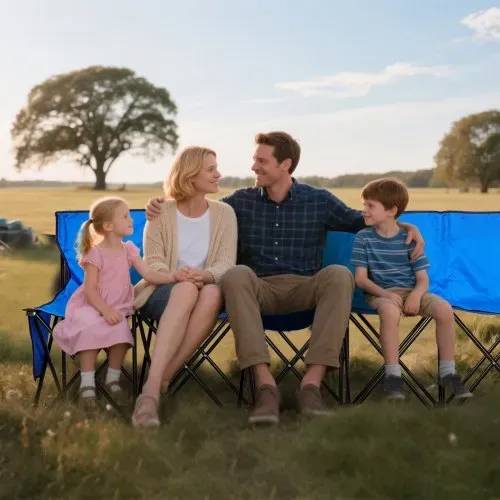 VEVOR tragbare Mannschaftsbank Sitzbank Campingbank (8 Personen) mit Seitentaschen & Tragetasche, Klappbank mit Rückenlehne, Seitenbank für Fußball Baseball Outdoor-Aktivitäten Blau – Bild 7