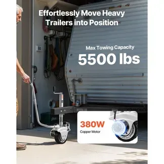 VEVOR Elektrische Rangierhilfe, 2,5 T Anhängelast, 380 W 12 V motorisiertes Stützrad mit 7 m/min Bewegungsgeschwindigkeit, einstellbare Klemmhöhe & Gummireifen, zum Bewegen von Wohnwagen & Booten VEVOR Elektrische Rangierhilfe, 2,5 T Anhängelast, 380 W 12 V motorisiertes Stützrad mit 7 m/min Bewegungsgeschwindigkeit, einstellbare Klemmhöhe & Gummireifen, zum Bewegen von Wohnwagen & Booten