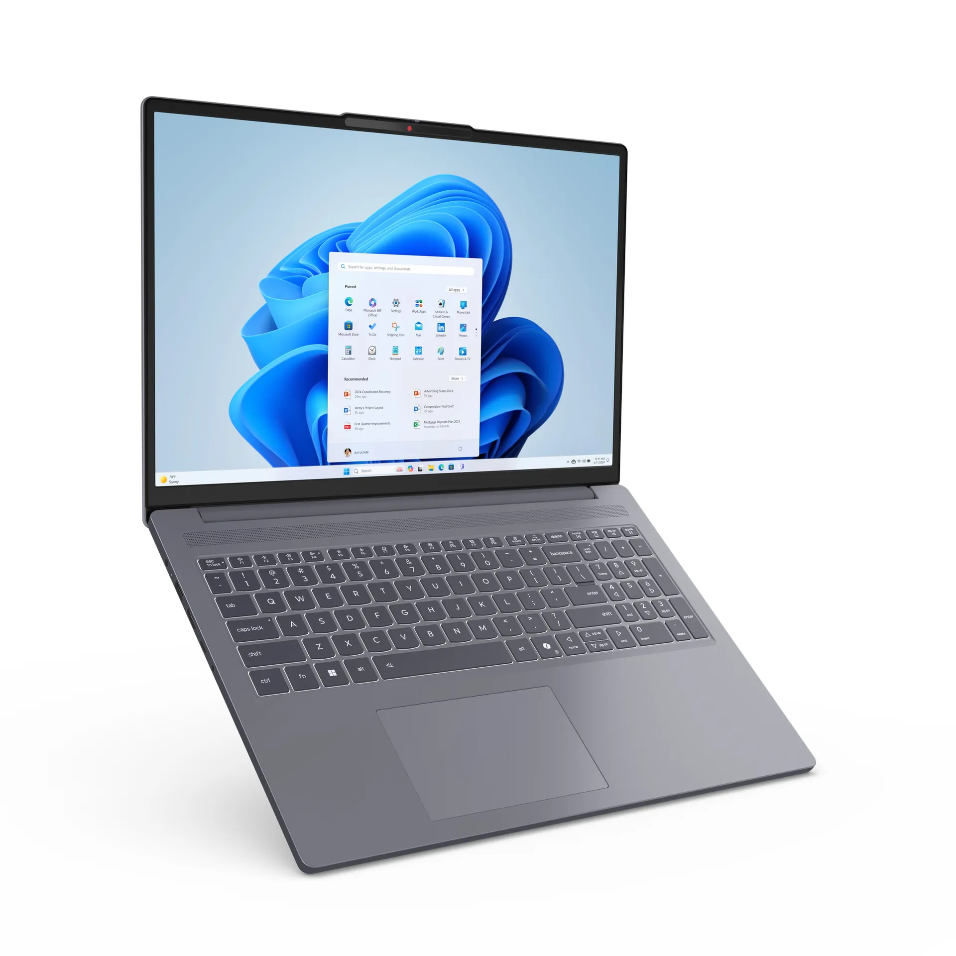 Lenovo IdeaPad Slim 3 16ARP10 AMD Ryzen™ 5 7535HS Laptop 40,6 cm (16") WUXGA 16 GB DDR5-SDRAM 512 GB SSD Wi-Fi 7 (802.11be) Windows 11 Home Deutsch Grau – Bild 3