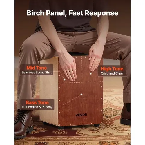 VEVOR Cajon, Kistentrommel mit internen Snare-Drähten, leichte Drum Box aus Holz, Trommel-Musikinstrument mit abgerundeten Kanten, inkl. Reisetasche, für Anfänger & Profis, 305x305x430 mm VEVOR Cajon, Kistentrommel mit internen Snare-Drähten, leichte Drum Box aus Holz, Trommel-Musikinstrument mit abgerundeten Kanten, inkl. Reisetasche, für Anfänger & Profis, 305x305x430 mm