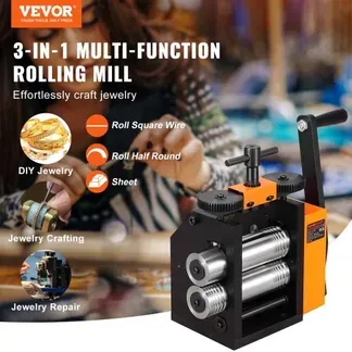 VEVOR 3 in 1 Handwalzwerk Maschine 75mm Kombinationswalzwerk, Manueller Walzwerk Schmuckwalzwerk Einstellbare Dicke von 0,03 bis 6,5mm, Handwalzwerk Maschine für Platin / K-Gold / Messing VEVOR 3 in 1 Handwalzwerk Maschine 75mm Kombinationswalzwerk, Manueller Walzwerk Schmuckwalzwerk Einstellbare Dicke von 0,03 bis 6,5mm, Handwalzwerk Maschine für Platin / K-Gold / Messing