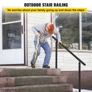 VEVOR Treppengeländer ohne Querstreben 152,8x91cm Handlauf Max. Höhe für Stufen Geländer aus Aluminium 70kg Tragfähigkeit Schwarz Ideal für Treppe mit 0-5 Stufen Veranden Gärten Hotels Garagen VEVOR Treppengeländer ohne Querstreben 152,8x91cm Handlauf Max. Höhe für Stufen Geländer aus Aluminium 70kg Tragfähigkeit Schwarz Ideal für Treppe mit 0-5 Stufen Veranden Gärten Hotels Garagen