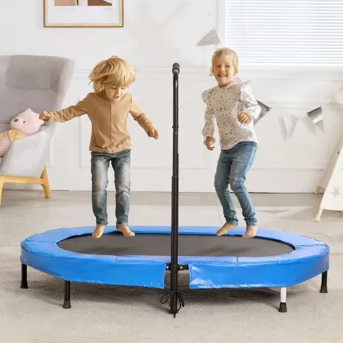 VEVOR Kindertrampolin Indoor / Outdoor-Trampolin faltbares Mini Trampolin mit Griff, Rebounder-Trampolin Gartentrampolin für Kleinkinder, Geburtstagsgeschenk für Kinder ab 3 Jahren für Spaß, Blau – Bild 7