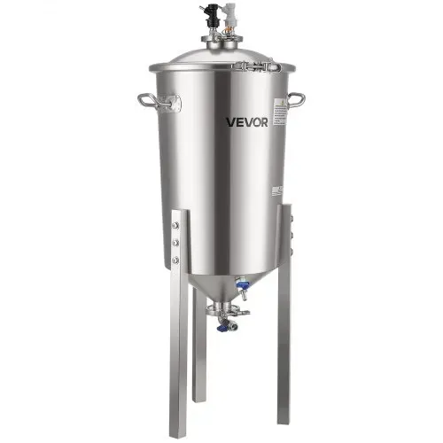 VEVOR konischer Gärbehälter Edelstahl 30 L Gärtank für Heimbrauen, Gärkessel mit konischem Boden & Verlängerungsbeinen & Deckel & Griff & Thermometer, Gärfass für Wein- und Biergärung – Bild 10