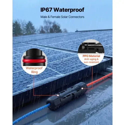 VEVOR Solar Crimpzange Set für 2,5-6 mm², Crimpwerkzeug mit Metrischen & AWG-Markierungen, inkl. Solar-Steckverbindern, Kabelverbindern, Schraubenschlüsseln & Aufbewahrungskoffer – Bild 3