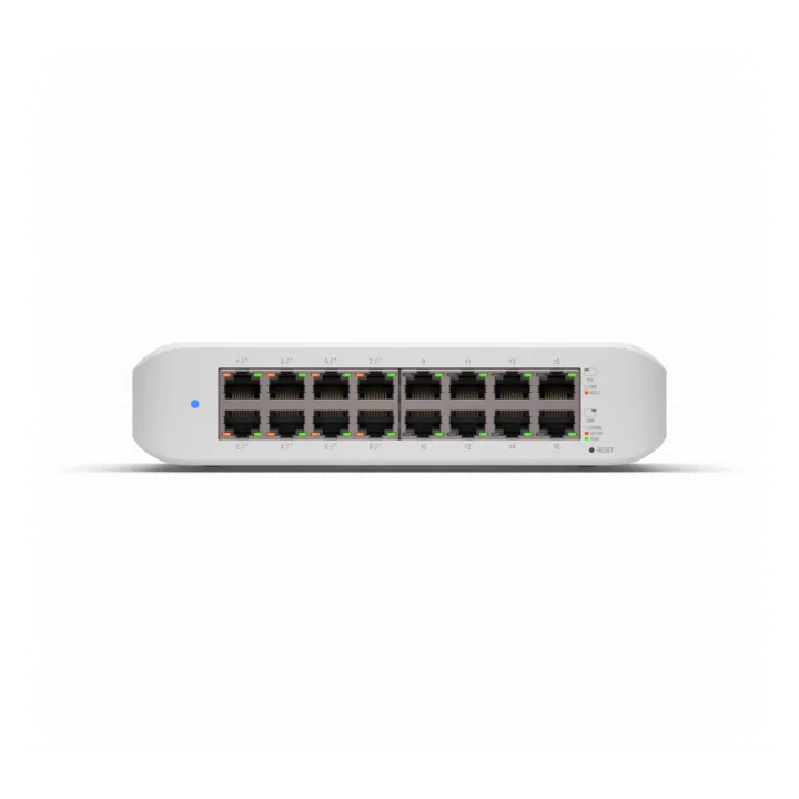 Ubiquiti Switch smart managed Layer2 16 Port • 16x GbE • PoE Budget 45W • 8x PoE at • Desktop • Lüfterlos • UniFi • USW-Lite-16-POE – Bild 5