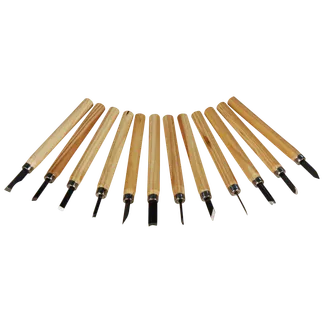 Schnitzmesser-Satz, 12-teilig, Holzgriff Schnitzmesser-Satz, 12-teilig, Holzgriff