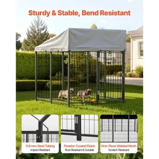 VEVOR Hundezwinger, 1,12×1,15×1,25 m, Hundehütte mit Sicherheitsschloss, Outdoor Hundehaus mit UV-Beständiger & Wasserdichter Dachabdeckung, Robuste Hundegehege/Auslauf für Große Hunde VEVOR Hundezwinger, 1,12×1,15×1,25 m, Hundehütte mit Sicherheitsschloss, Outdoor Hundehaus mit UV-Beständiger & Wasserdichter Dachabdeckung, Robuste Hundegehege/Auslauf für Große Hunde