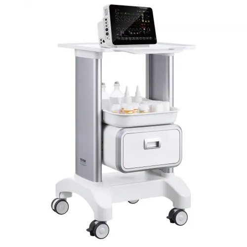 VEVOR Laborwagen mit 2 Ebenen, Laborwagen mit 1 Schublade und 1 oberem Tablett, mobiler medizinischer Wagen aus ABS-Material, Laborrollwagen mit 4 leisen Rädern für Labor, Klinik, Krankenhaus, Salon, weiß VEVOR Laborwagen mit 2 Ebenen, Laborwagen mit 1 Schublade und 1 oberem Tablett, mobiler medizinischer Wagen aus ABS-Material, Laborrollwagen mit 4 leisen Rädern für Labor, Klinik, Krankenhaus, Salon, weiß