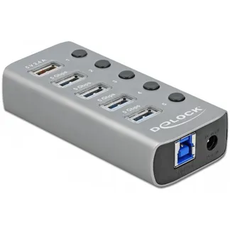 USB 3.2 Gen 1 Hub mit 4 Ports + 1 Schnellladeport, USB-Hub USB 3.2 Gen 1 Hub mit 4 Ports + 1 Schnellladeport, USB-Hub