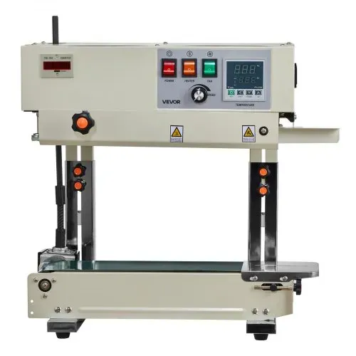VEVOR Kontinuierliche Versiegelungsmaschine, 6-12 mm Siegelbreite, Vertikal, mit Rollendruck, Siegelmaschine Temperatur & Geschwindigkeit einstellbar, passend für 0,03-0,8 mm Plastikbeutel – Bild 8